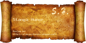 Stanga Hunor névjegykártya